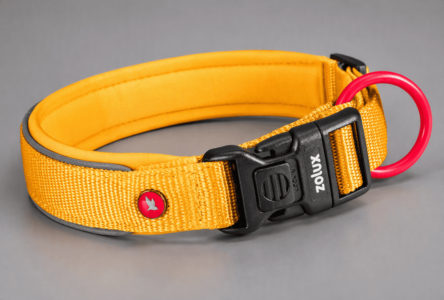 ZOLUX Premium-Nylon-Hundehalsband, Größe XL, 50–55 cm, 25 mm, gelb – Bild 8