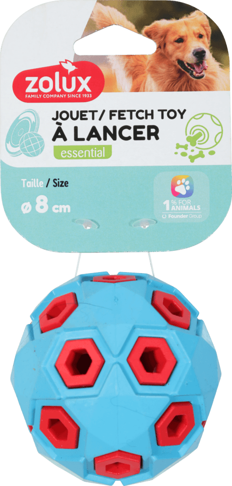ZOLUX TPR-Leckerliball für Hunde zum Apportieren, 8 cm – Bild 2