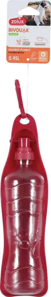 ZOLUX Faltbare Trinkflasche für Hunde BIVOUAK 450 ml rot – Bild 3
