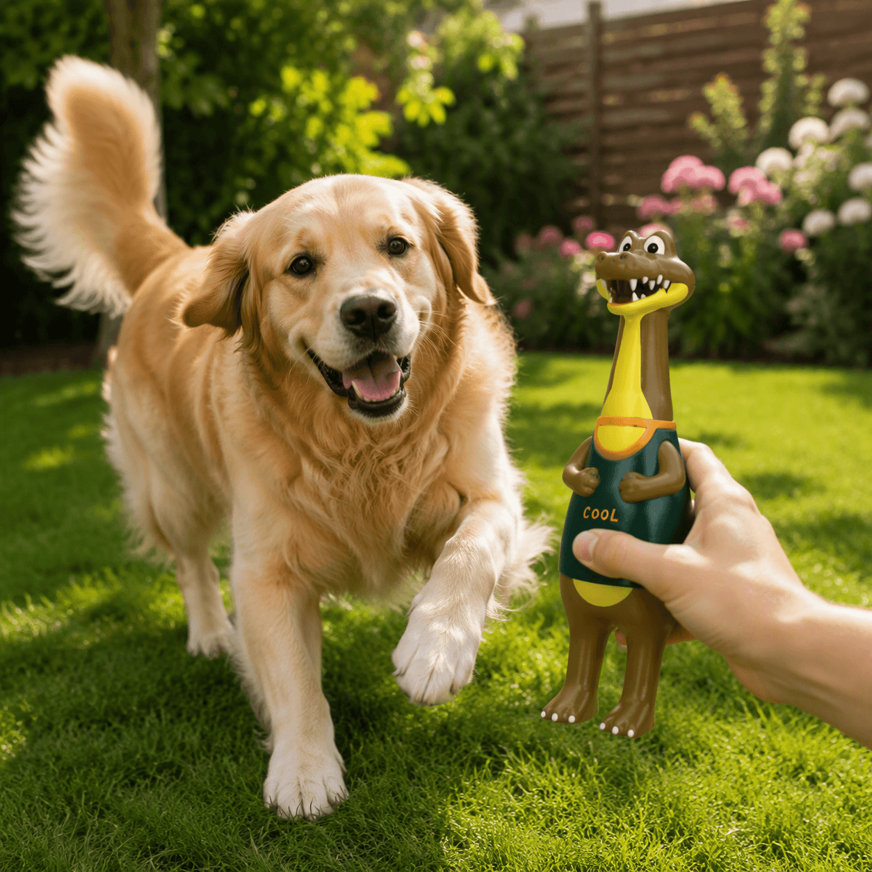 ZOLUX KARTOON Hundespielzeug Krokodil mit Quietscher 32 cm – Bild 10