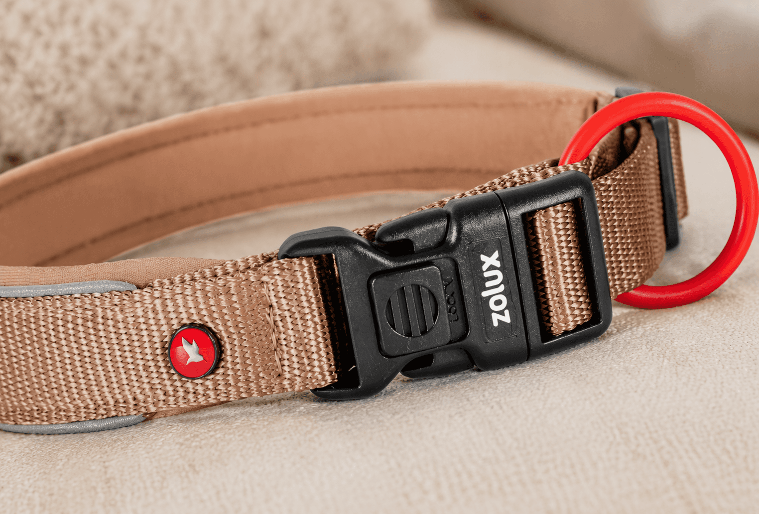 ZOLUX Premium-Nylon-Hundehalsband, Größe XS, 30–35 cm, 15 mm, mocha – Bild 4