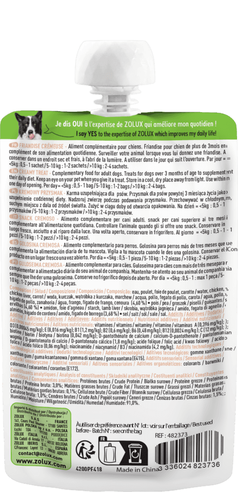 ZOLUX SWEETIES XL Cremiger Hundesnack mit Lamm 90 g – Bild 4