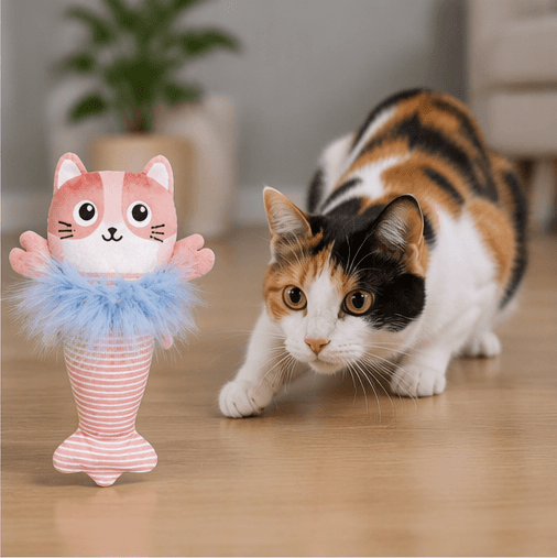 ZOLUX MALO Plüsch-Katzenspielzeug, Katze mit Hummer, rosa – Bild 6
