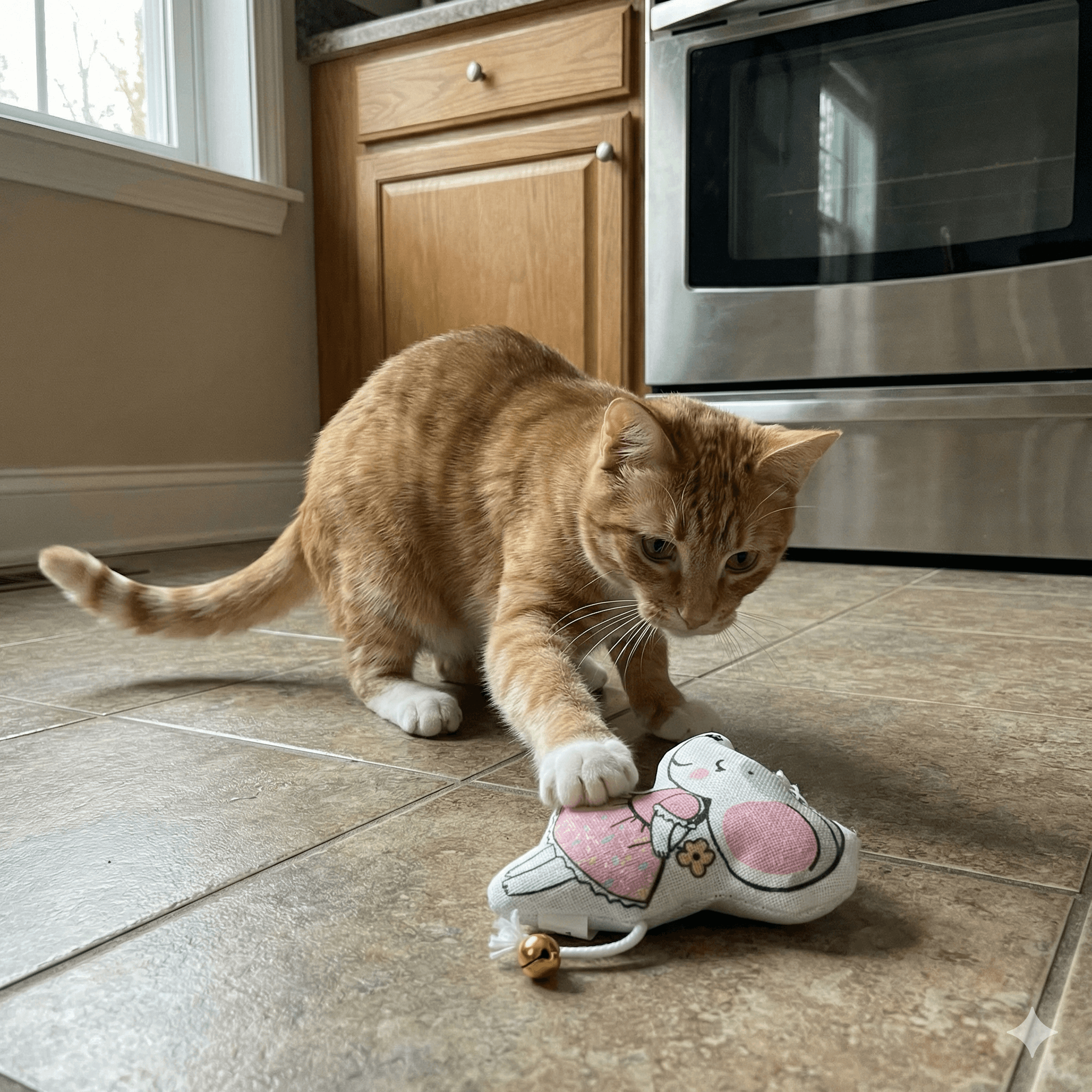 ZOLUX CHATOUILLE Katzenspielzeug, Maus im Tutu mit Glöckchen und Katzenminze, 11 cm – Bild 4