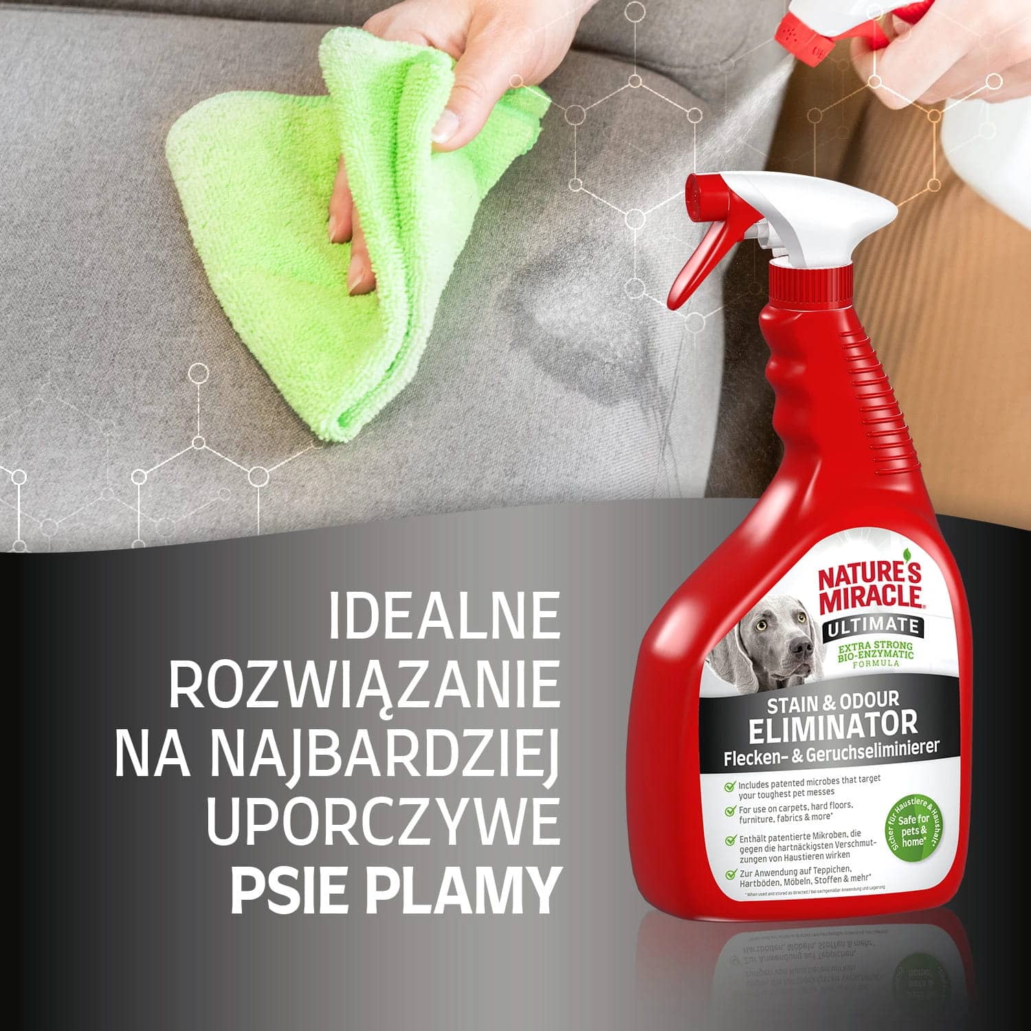 NATURE'S MIRACLE Ultimativer Flecken- und Geruchsentferner für Hunde – ULTIMATE 946 ml – Bild 7