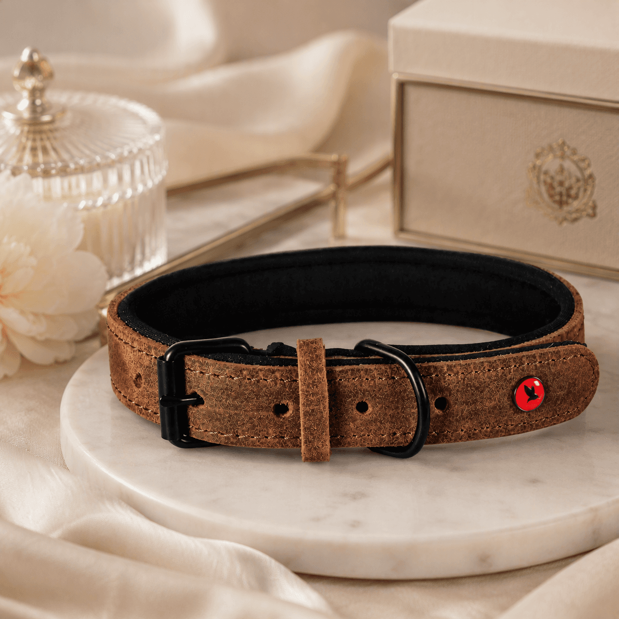 ZOLUX Komfort-Lederhalsband für Hunde, 29–36 cm, 16 mm, braun – Bild 13