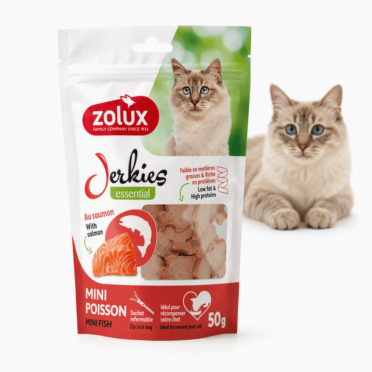 ZOLUX JERKIES Katzensnack mit Lachs, 50 g – Bild 1