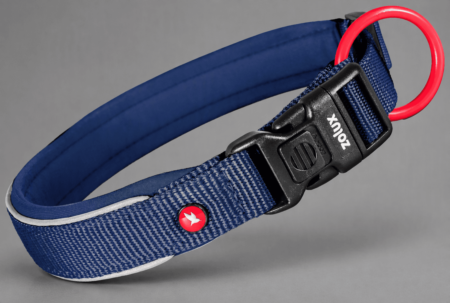 ZOLUX Premium-Nylon-Hundehalsband, Größe L, 45–50 cm, 25 mm, marineblau – Bild 8