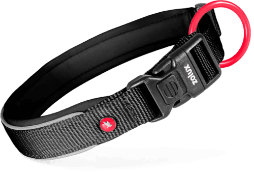 ZOLUX Premium-Nylon-Hundehalsband, Größe XL, 50–55 cm, 25 mm, schwarz – Bild 1