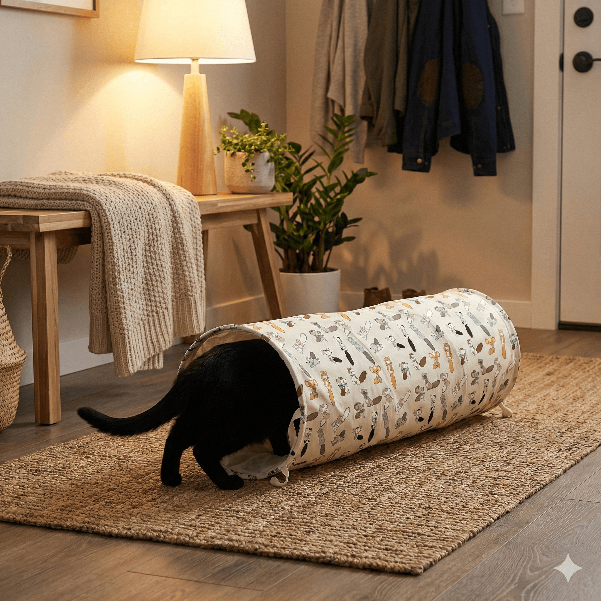 ZOLUX CHATOUILLE Katzentunnel mit Katzen- und Mäusemotiv, 100 cm – Bild 7