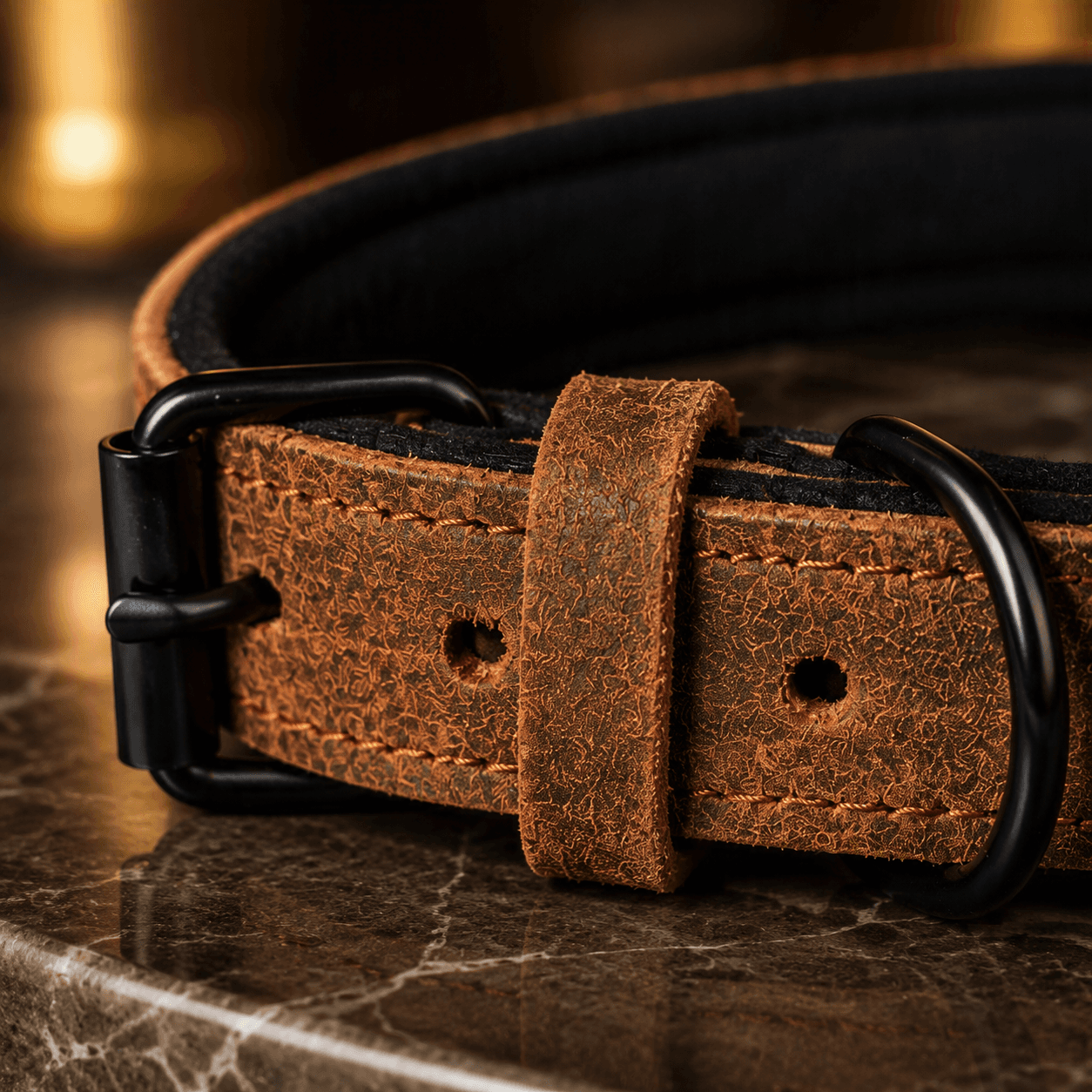 ZOLUX Komfort-Lederhalsband für Hunde, 41–53 cm, 25 mm, braun – Bild 13