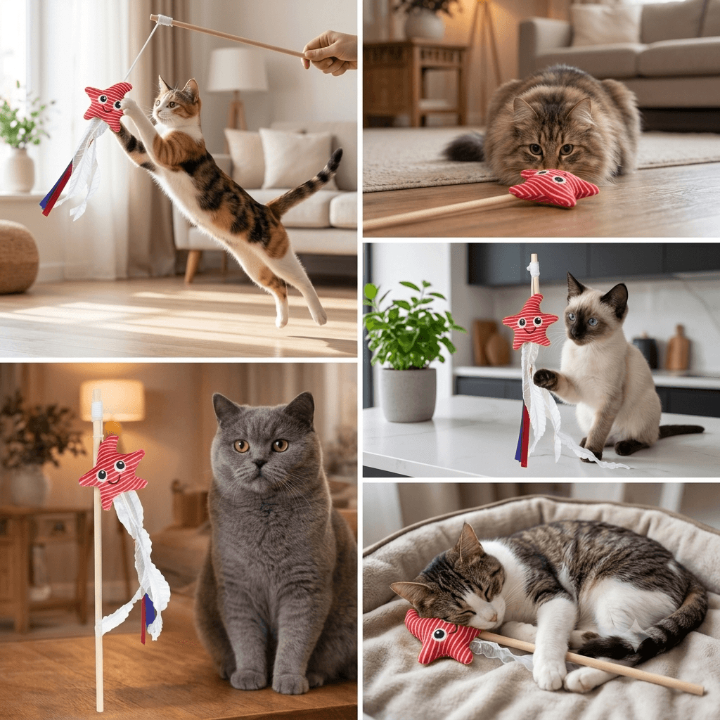 ZOLUX MALO Katzenspielangel mit Seestern, rot – Bild 8