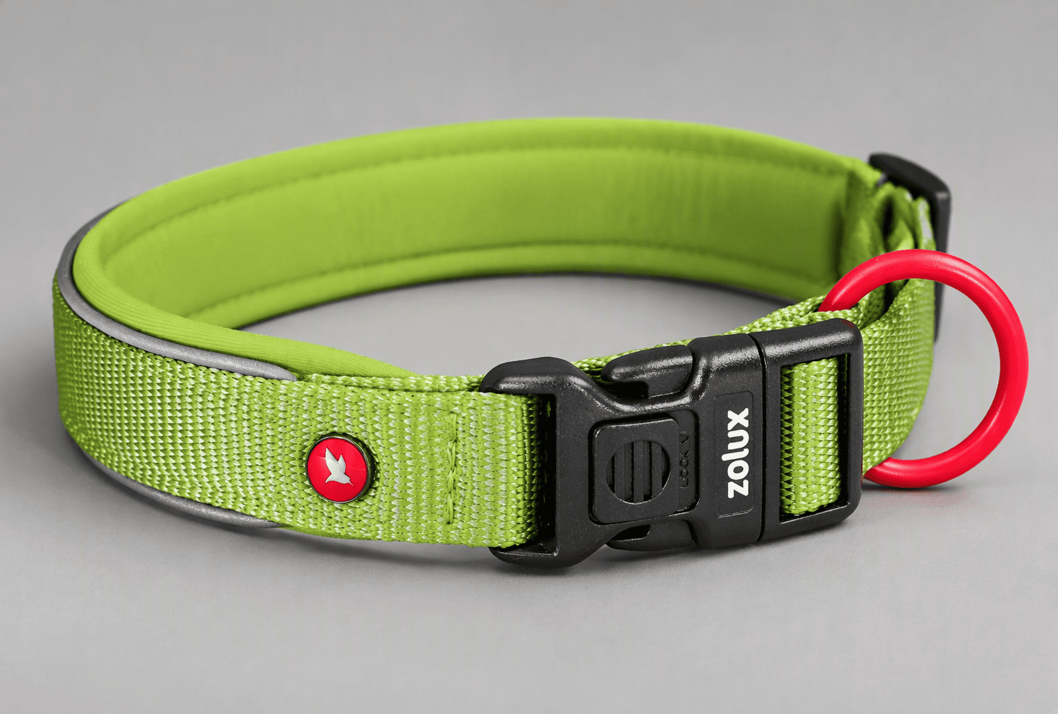 ZOLUX Premium-Nylon-Hundehalsband, Größe XL, 50–55 cm, 25 mm, hellgrün – Bild 8