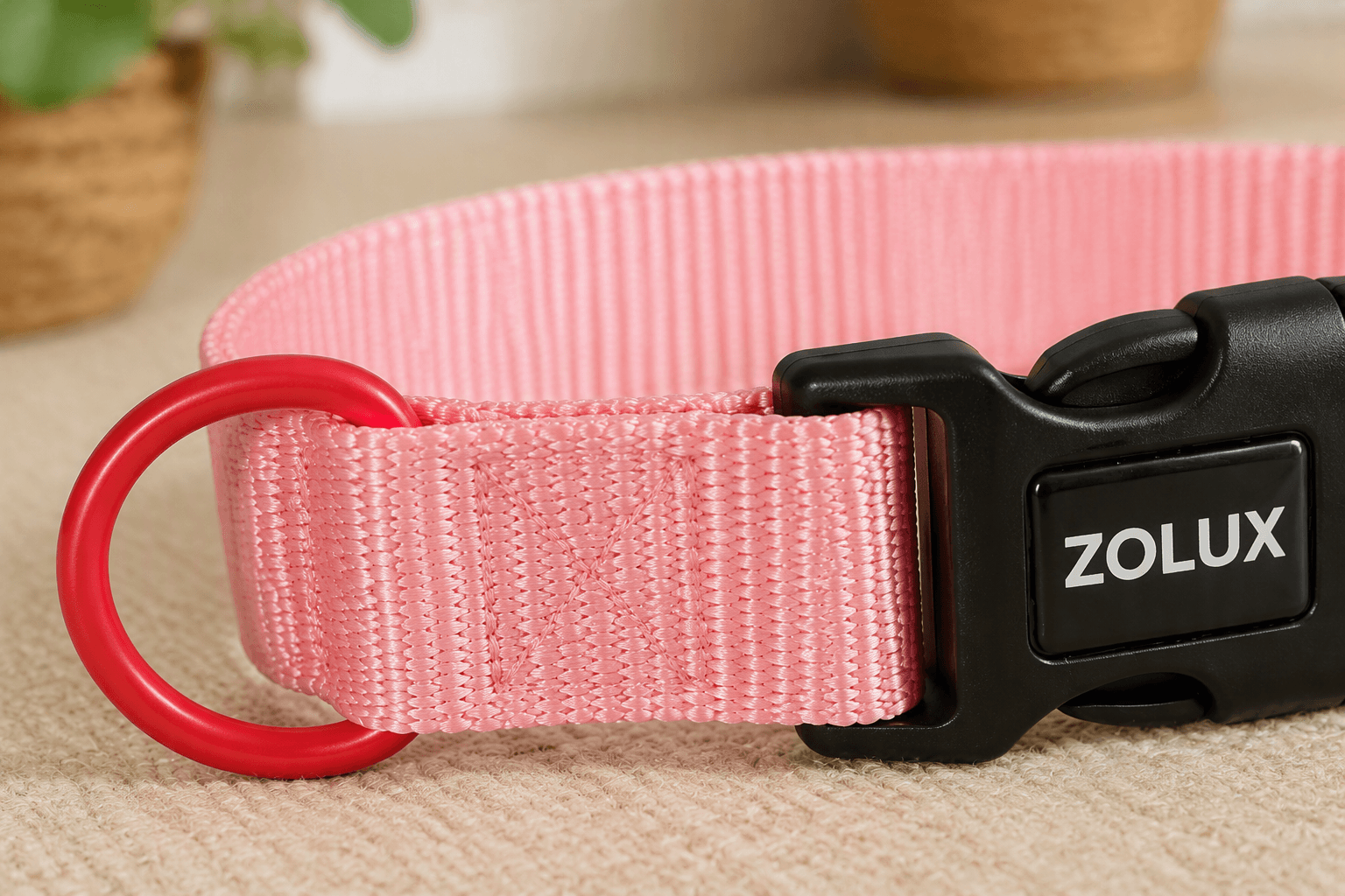 ZOLUX Klassisches Nylon-Hundehalsband, 37–58 cm, 25 mm, rosa – Bild 7