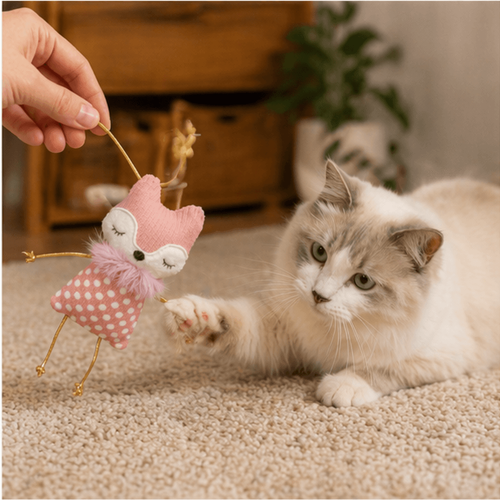 ZOLUX DOTIE Fuchs-Katzenspielzeug, rosa, 10 cm – Bild 4