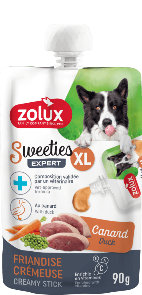 ZOLUX SWEETIES XL Cremiger Hundesnack mit Ente 90 g – Bild 3