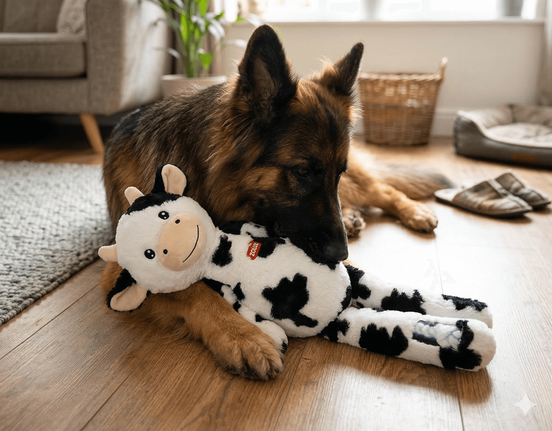 ZOLUX FURRY FARM Plüsch-Hundespielzeug, Kuh Isache, 60 cm – Bild 18