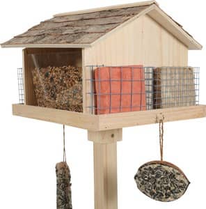 ZOLUX Freistehendes Castor XL-Vogelfutterhaus mit Birkenrindendach – Bild 1