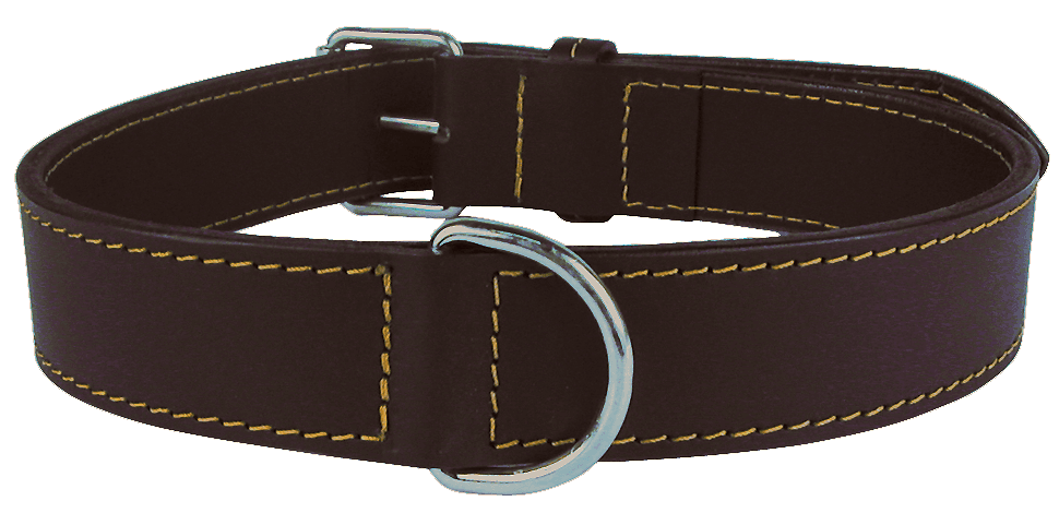 ZOLUX Verstärktes Hundehalsband aus Doppel-Leder, 35 cm, braun – Bild 1