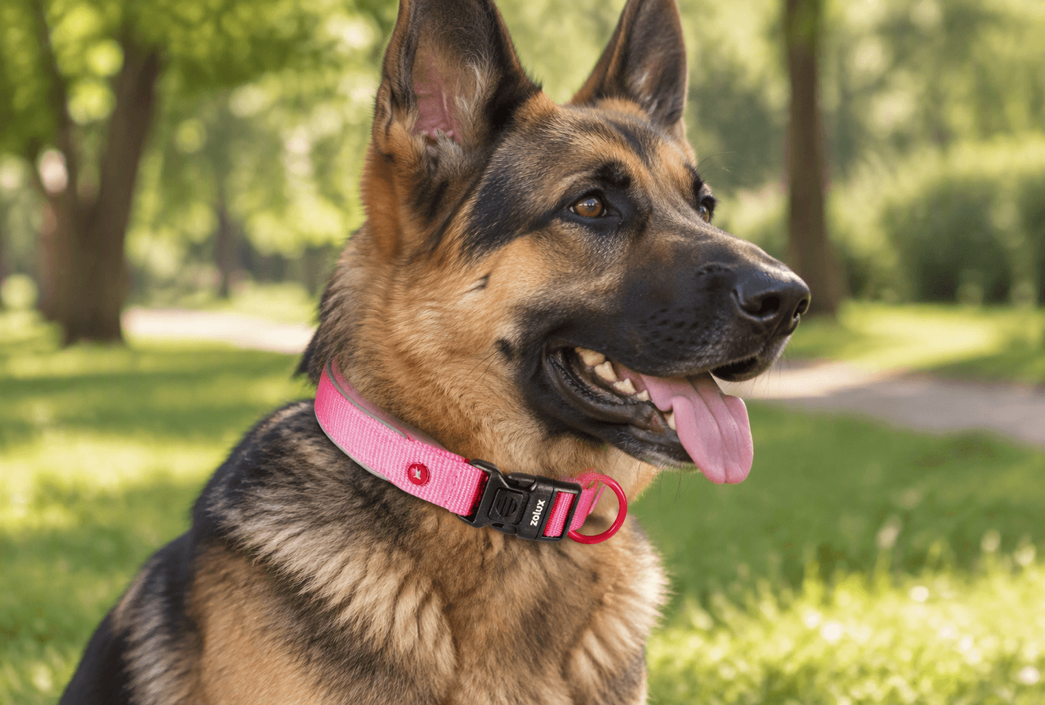ZOLUX Premium-Nylon-Hundehalsband, Größe L, 45–50 cm, 25 mm, fuchsia – Bild 7