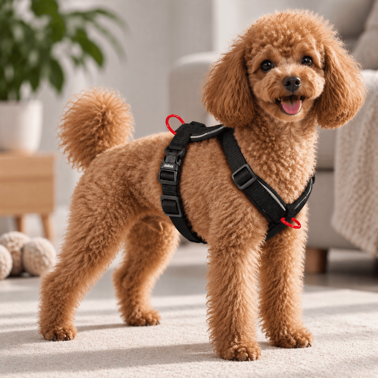 ZOLUX Premium-Nylon-Hundegeschirr, Größe XS, 30–40 cm, 15 mm, schwarz – Bild 6