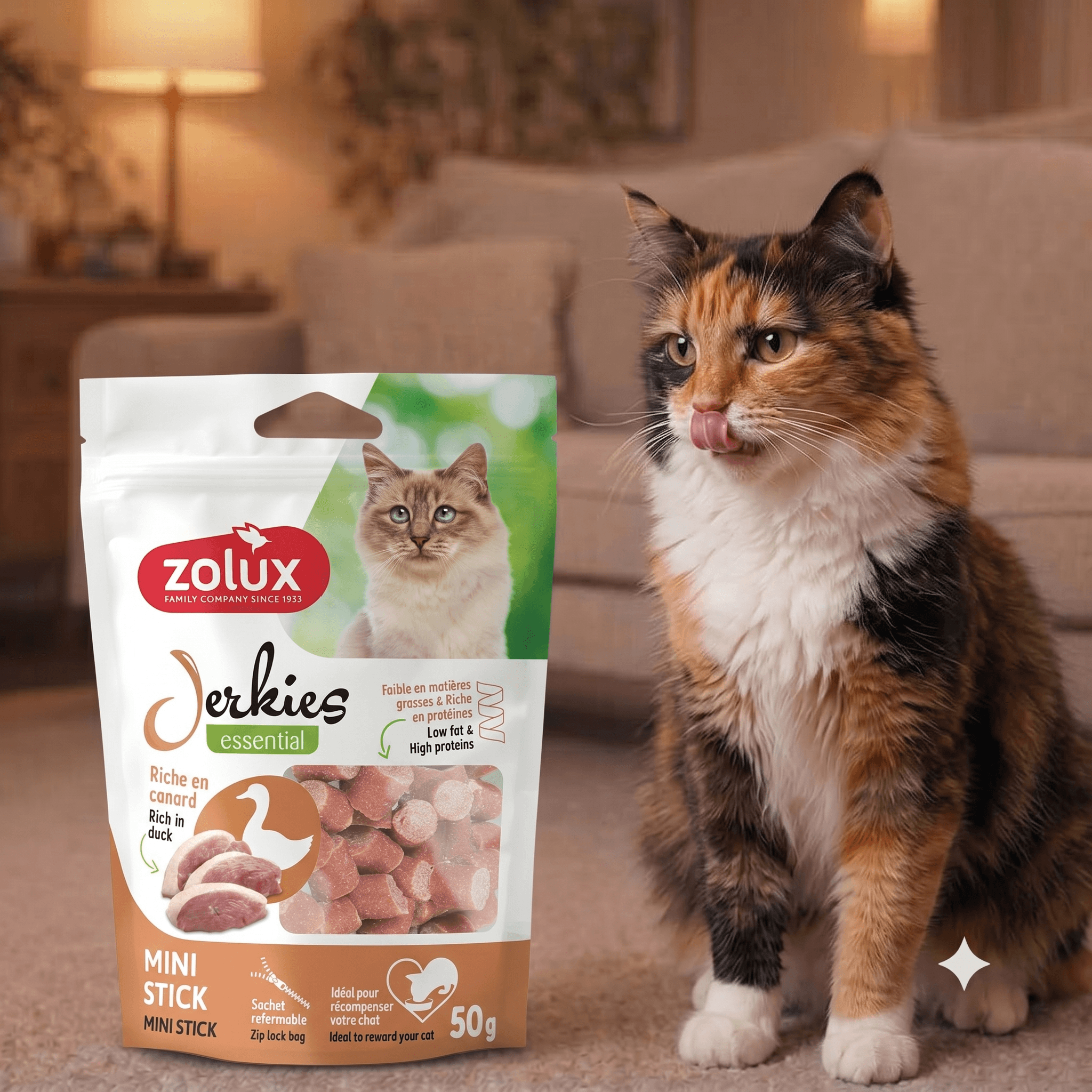ZOLUX JERKIES Katzensnack mit Ente, 50 g – Bild 5