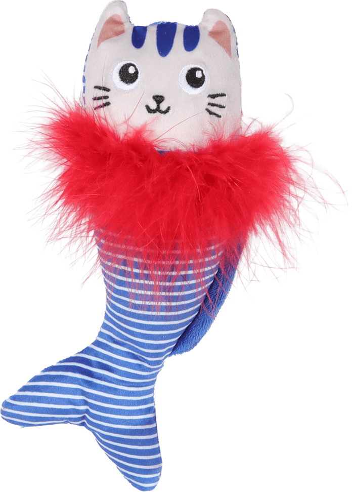 ZOLUX MALO Plüsch-Katzenspielzeug, Katze mit Wal, blau – Bild 1