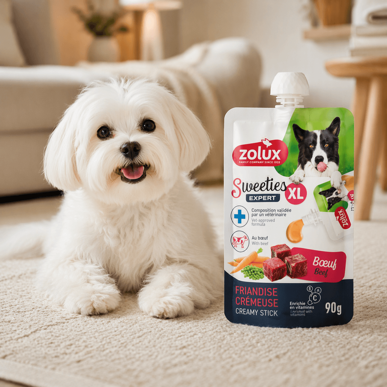 ZOLUX SWEETIES XL Cremiger Hundesnack mit Rind 90 g – Bild 14