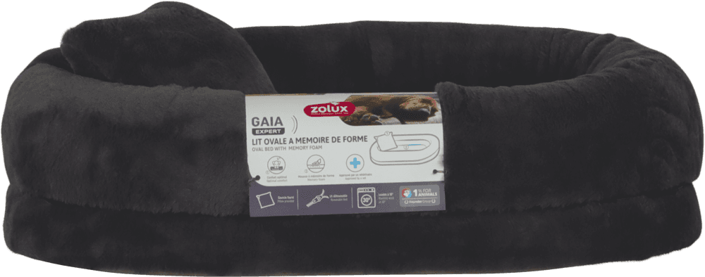 ZOLUX Ovales Hundebett GAIA mit Memory-Schaum, 70 cm, grau – Bild 1