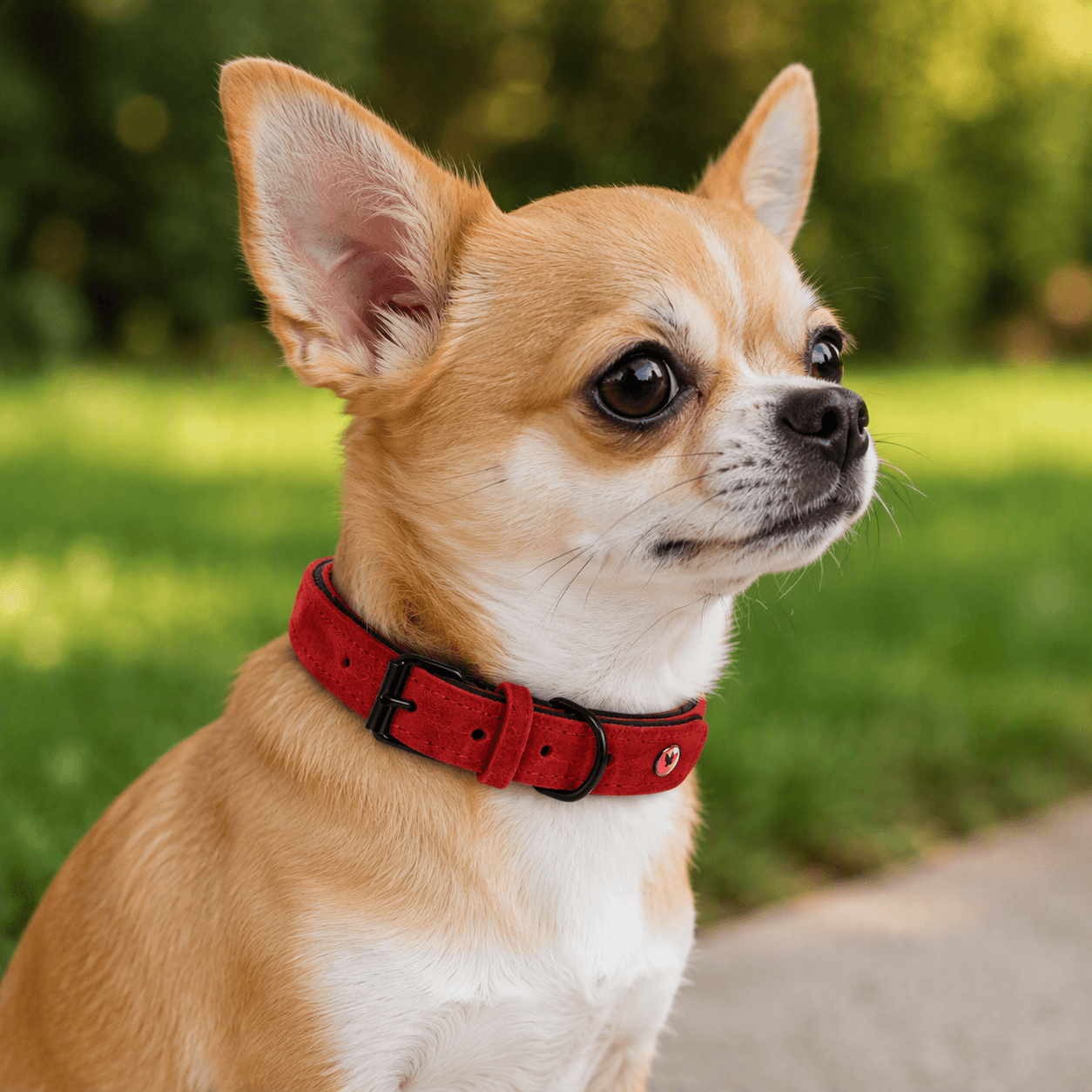 ZOLUX Komfort-Lederhalsband für Hunde, 23–30 cm, 14 mm, rot – Bild 6