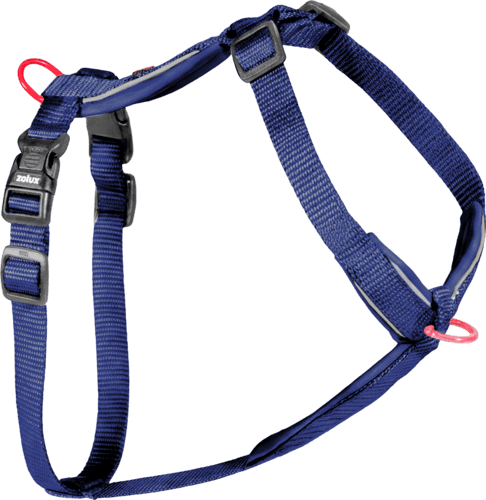 ZOLUX Premium-Nylon-Hundegeschirr, Größe L/XL, 65–97 cm, 25 mm, marineblau – Bild 2