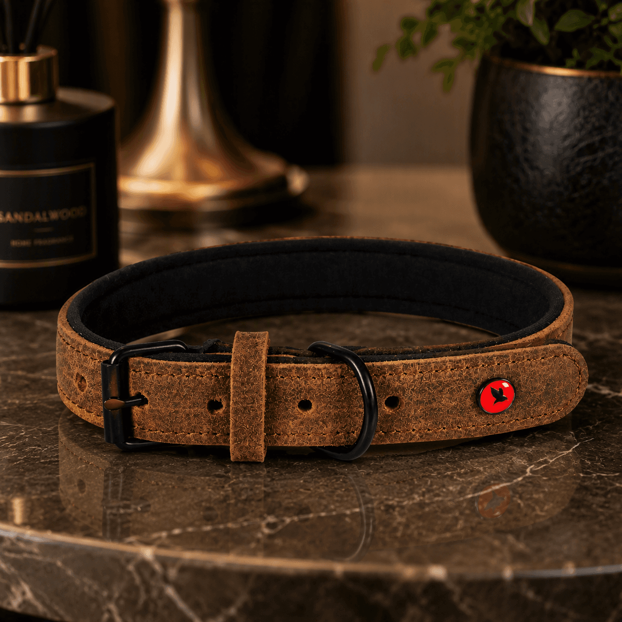 ZOLUX Komfort-Lederhalsband für Hunde, 41–53 cm, 25 mm, braun – Bild 12