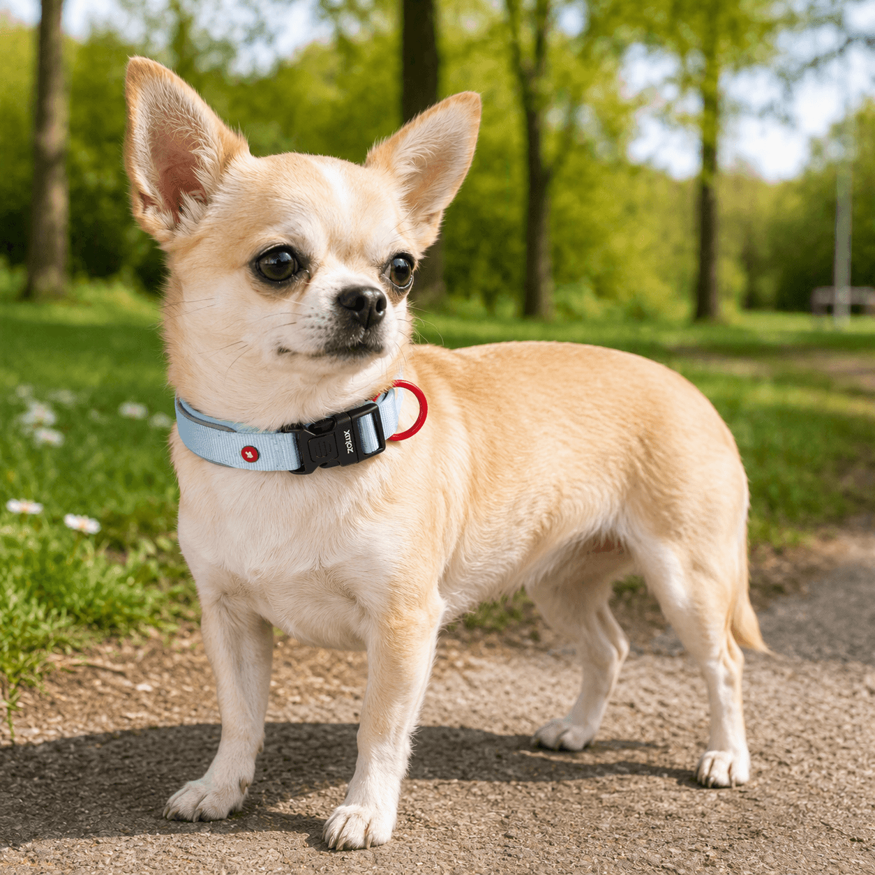 ZOLUX Premium-Nylon-Hundehalsband, Größe XS, 30–35 cm, 15 mm, hellblau – Bild 7