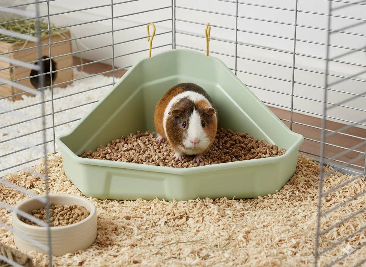 ZOLUX COSY Ecktoilette für Kaninchen und Meerschweinchen, grün – Bild 1