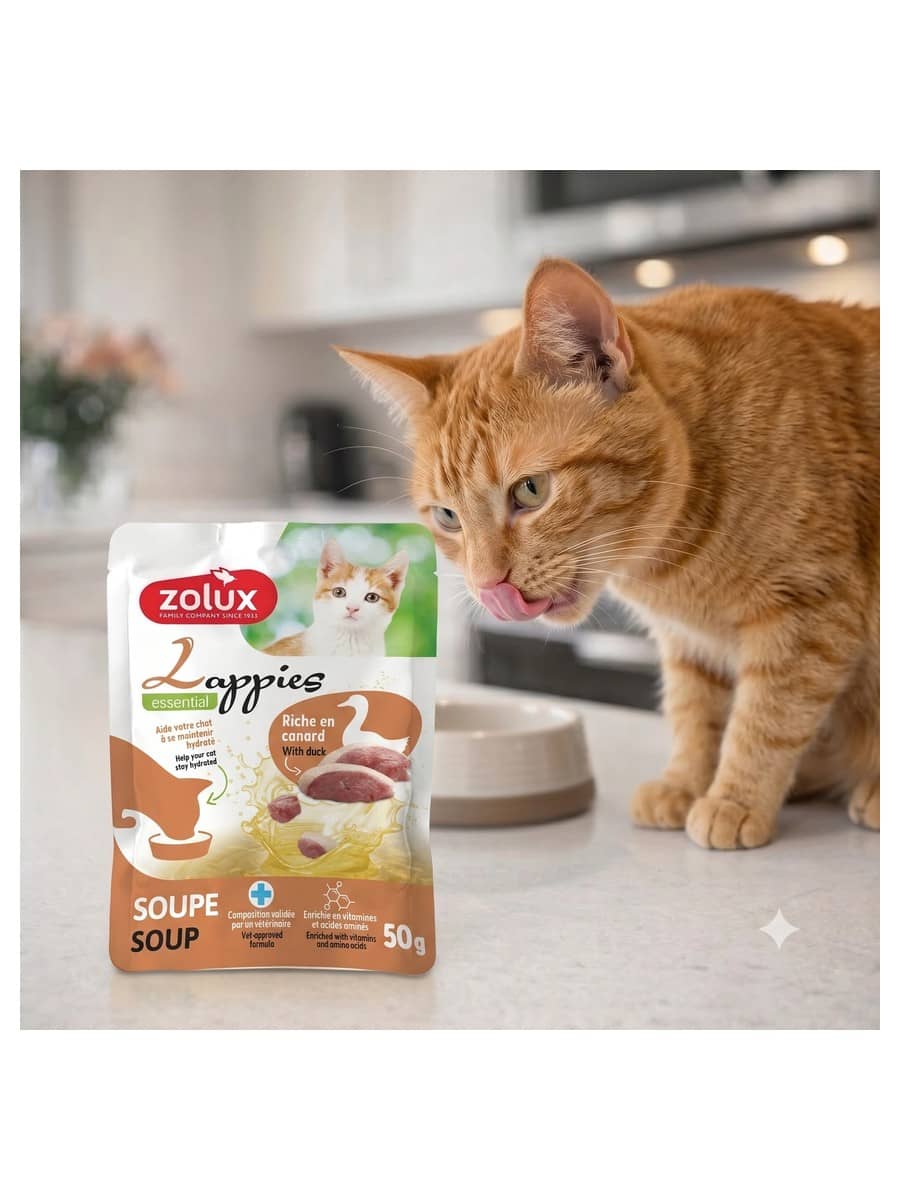 ZOLUX LAPPIES Katzensuppe mit Ente, 50 g – Bild 10