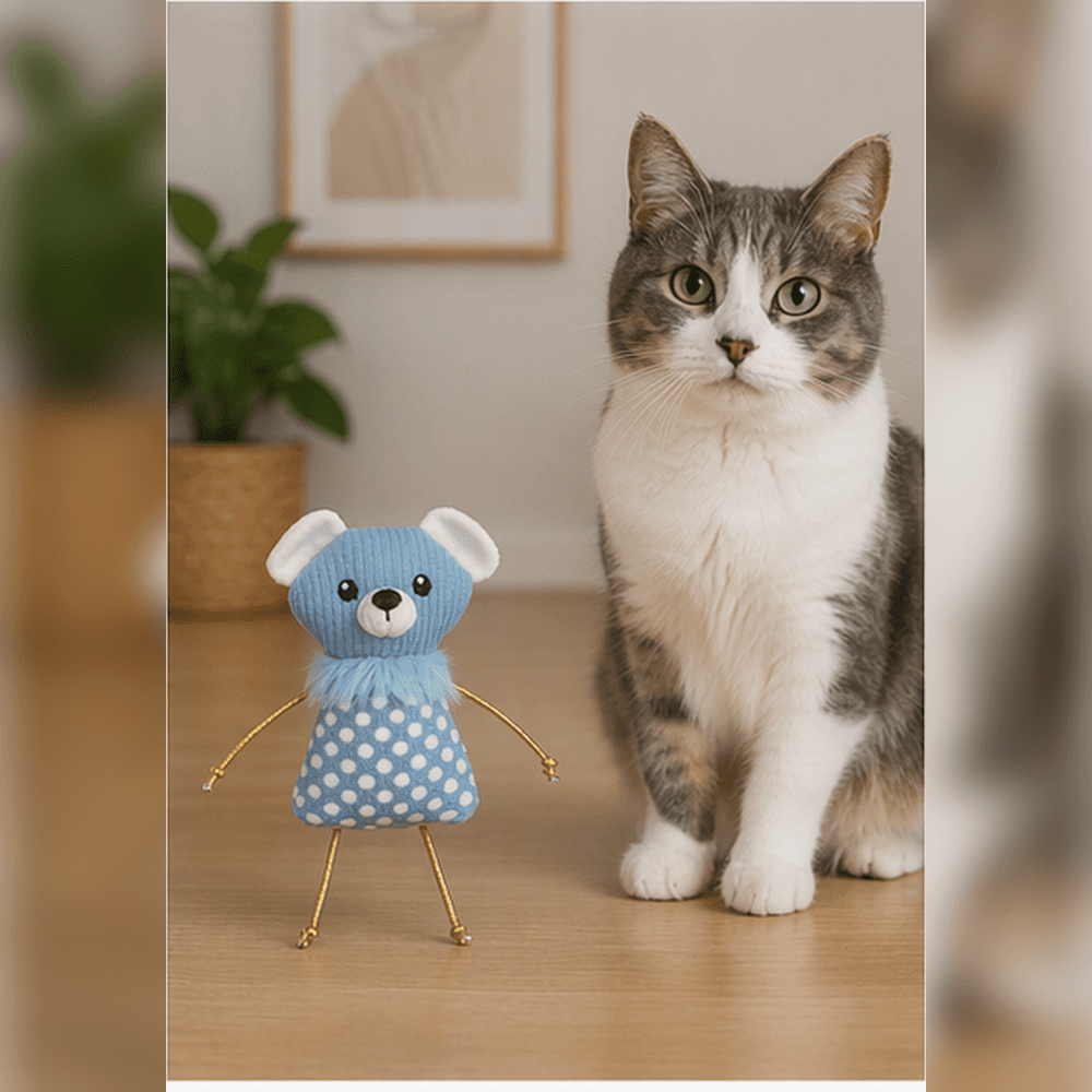 ZOLUX DOTIE Katzenspielzeug-Maus, blau, 10 cm – Bild 6