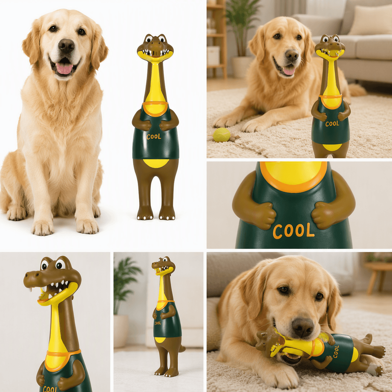 ZOLUX KARTOON Hundespielzeug Krokodil mit Quietscher 32 cm – Bild 11