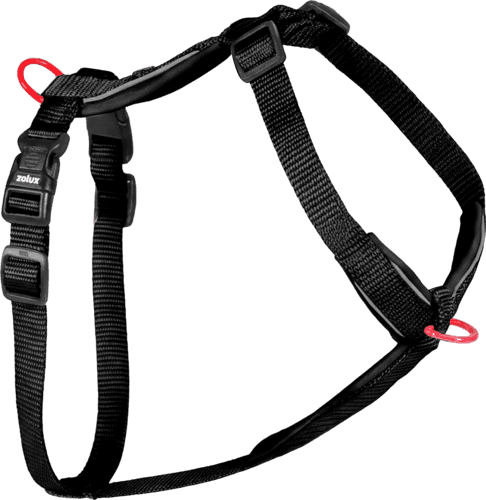 ZOLUX Premium-Nylon-Hundegeschirr, Größe S, 38–56 cm, 15 mm, schwarz – Bild 2