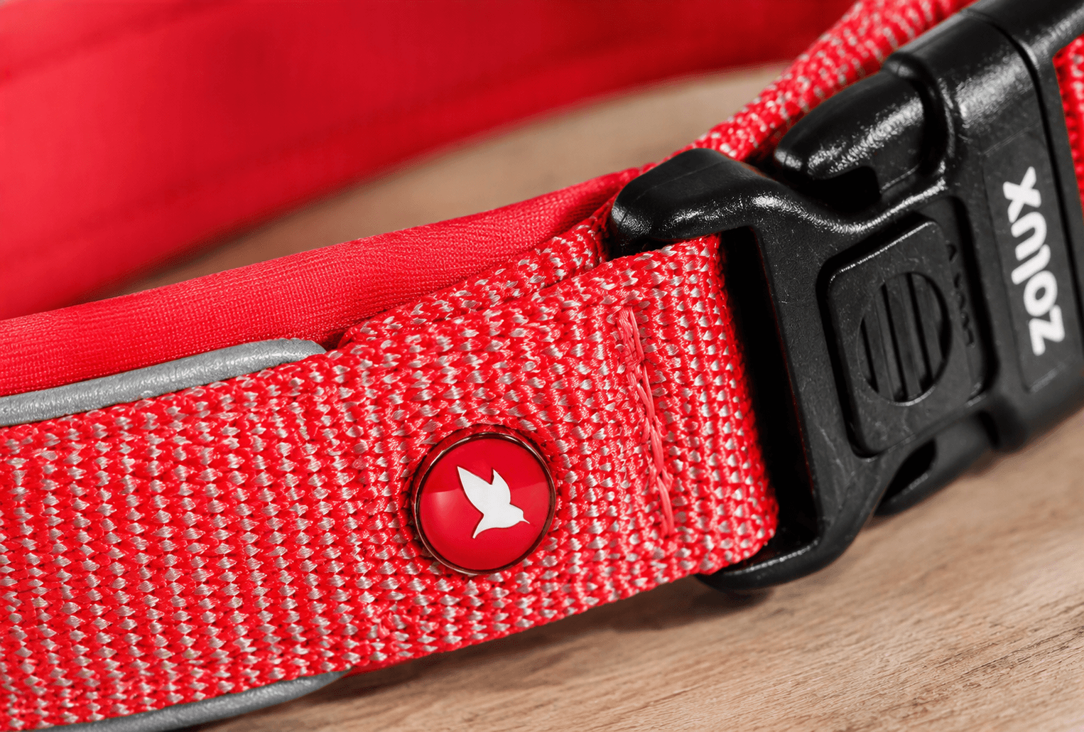 ZOLUX Premium-Nylon-Hundehalsband, Größe XL, 50–55 cm, 25 mm, rot – Bild 6