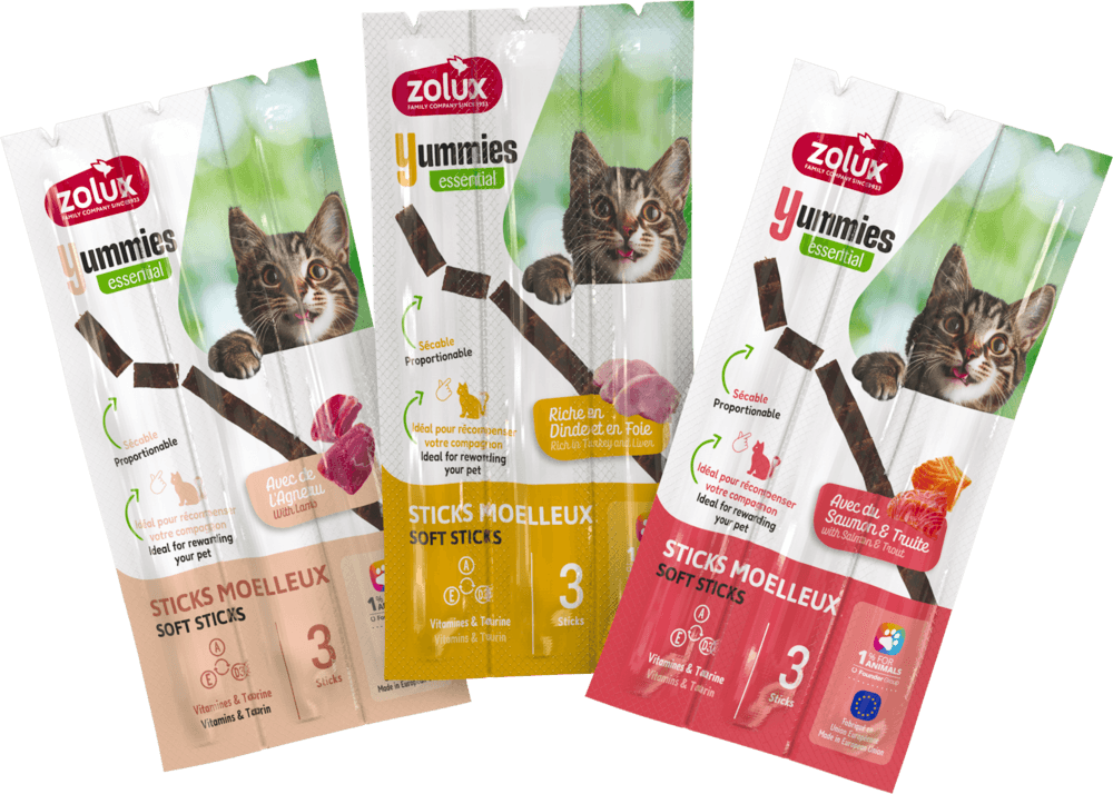 ZOLUX YUMMIES Weiche Trainingssnacks für Katzen, Stäbchen Truthahn und Leber, 3 x 5 g – Bild 2