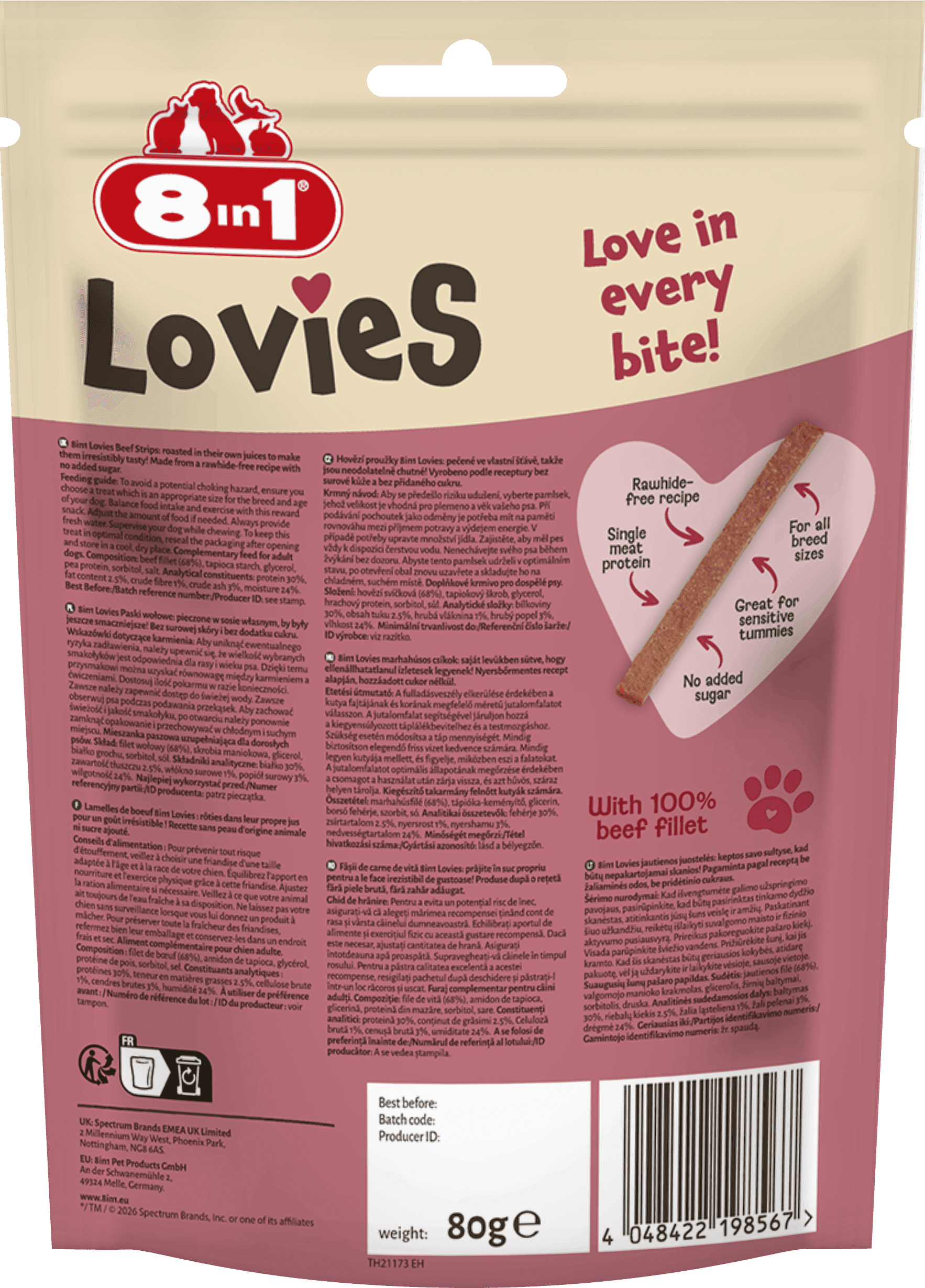8in1 Rindfleischstreifen 80g – Bild 2