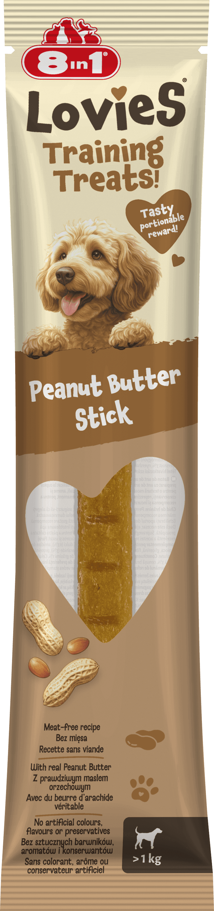8in1 Lovies Stick Trainingsleckerlis Erdnussbutter 15g – Bild 1