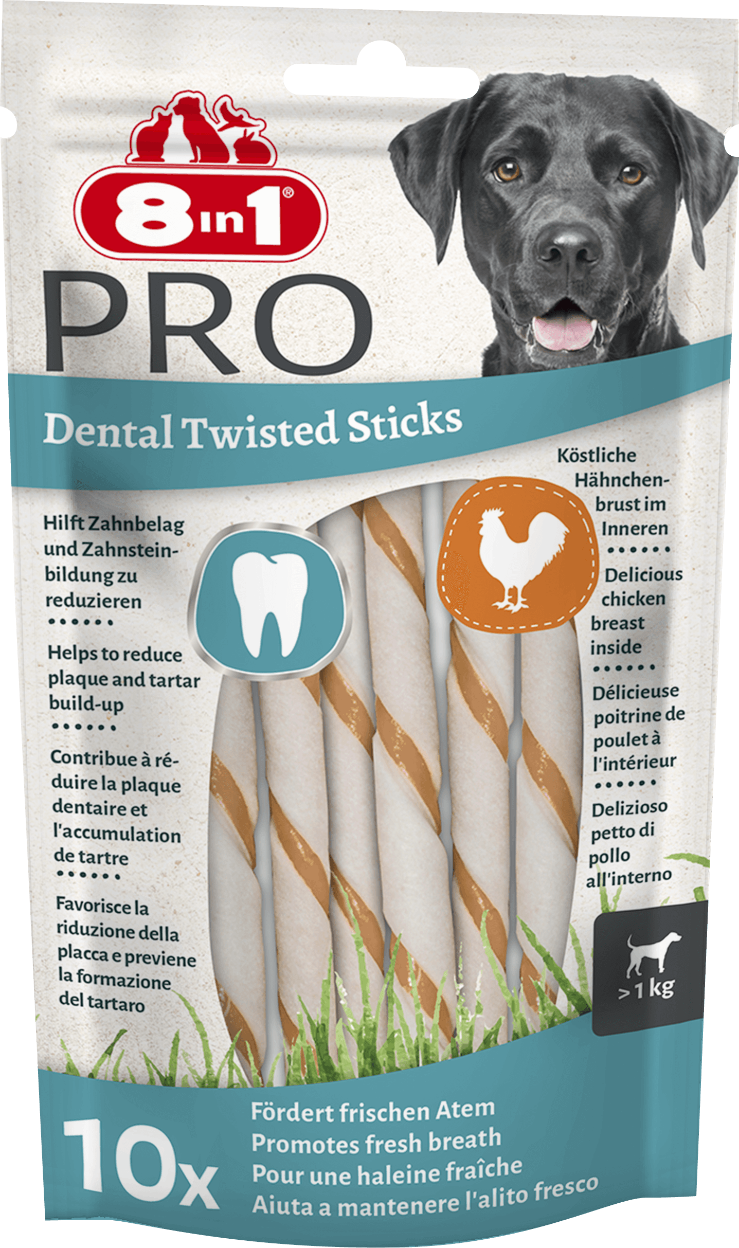 8in1 Hundesnack Zahnpflege-Sticks Delights Pro Dental 10 Stück – Bild 5