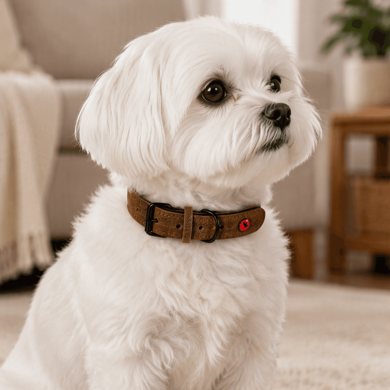 ZOLUX Komfort-Lederhalsband für Hunde, 29–36 cm, 16 mm, braun – Bild 15