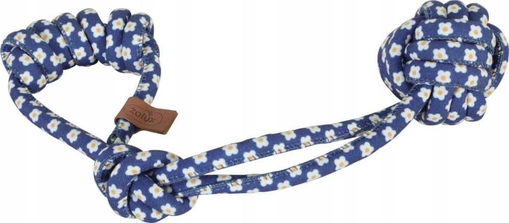 ZOLUX BLUE FLOWER Seil-Zerrspielzeug für Hunde, Knoten, 39 cm – Bild 3