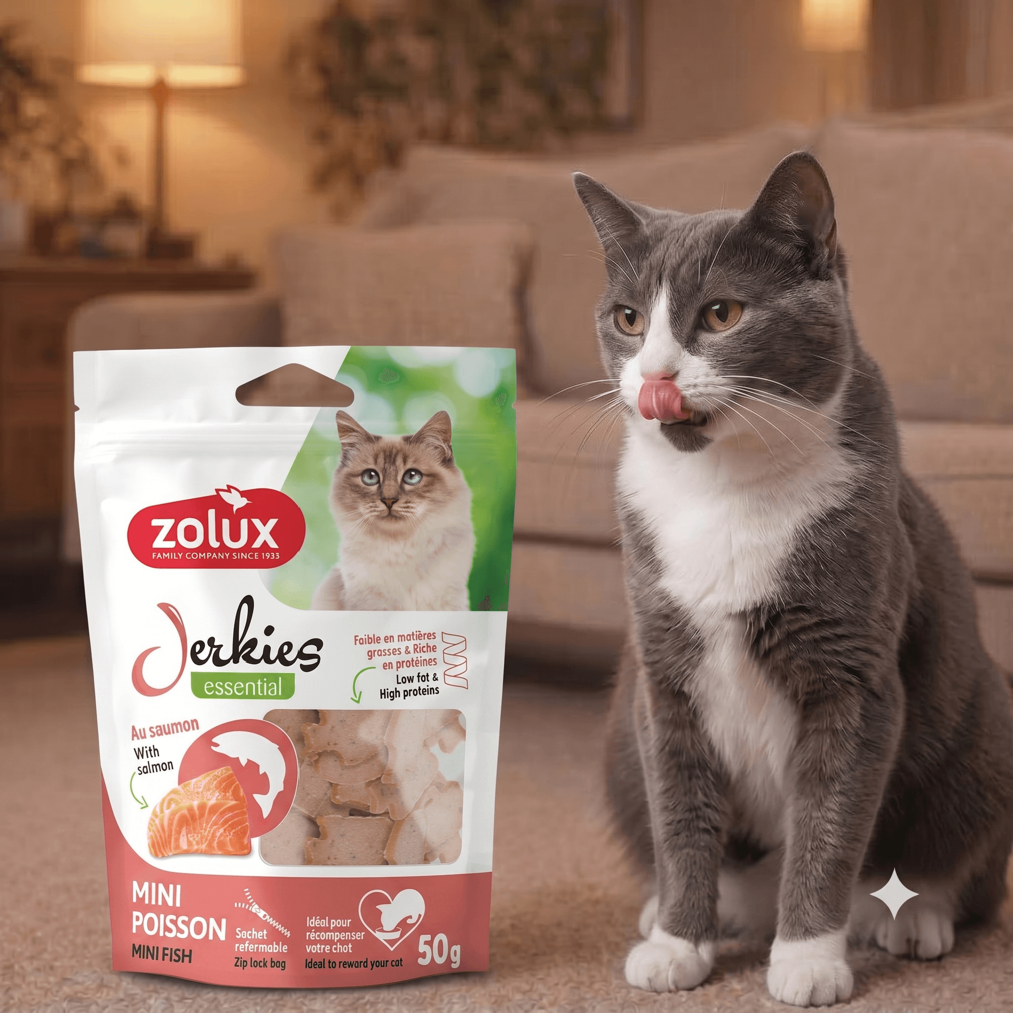 ZOLUX JERKIES Katzensnack mit Lachs, 50 g – Bild 6