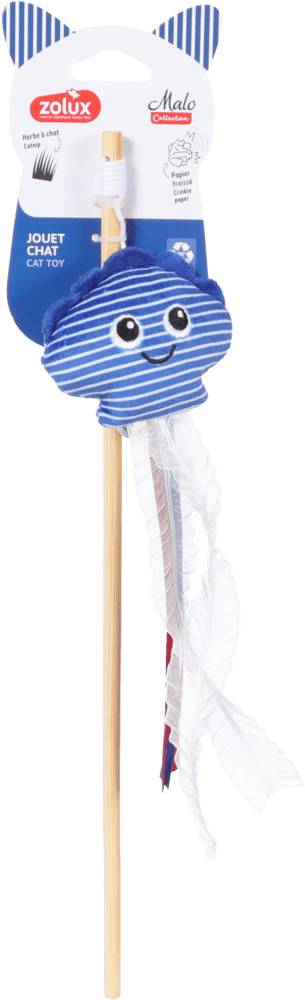 ZOLUX MALO Katzenspielangel mit Muschel, blau – Bild 1