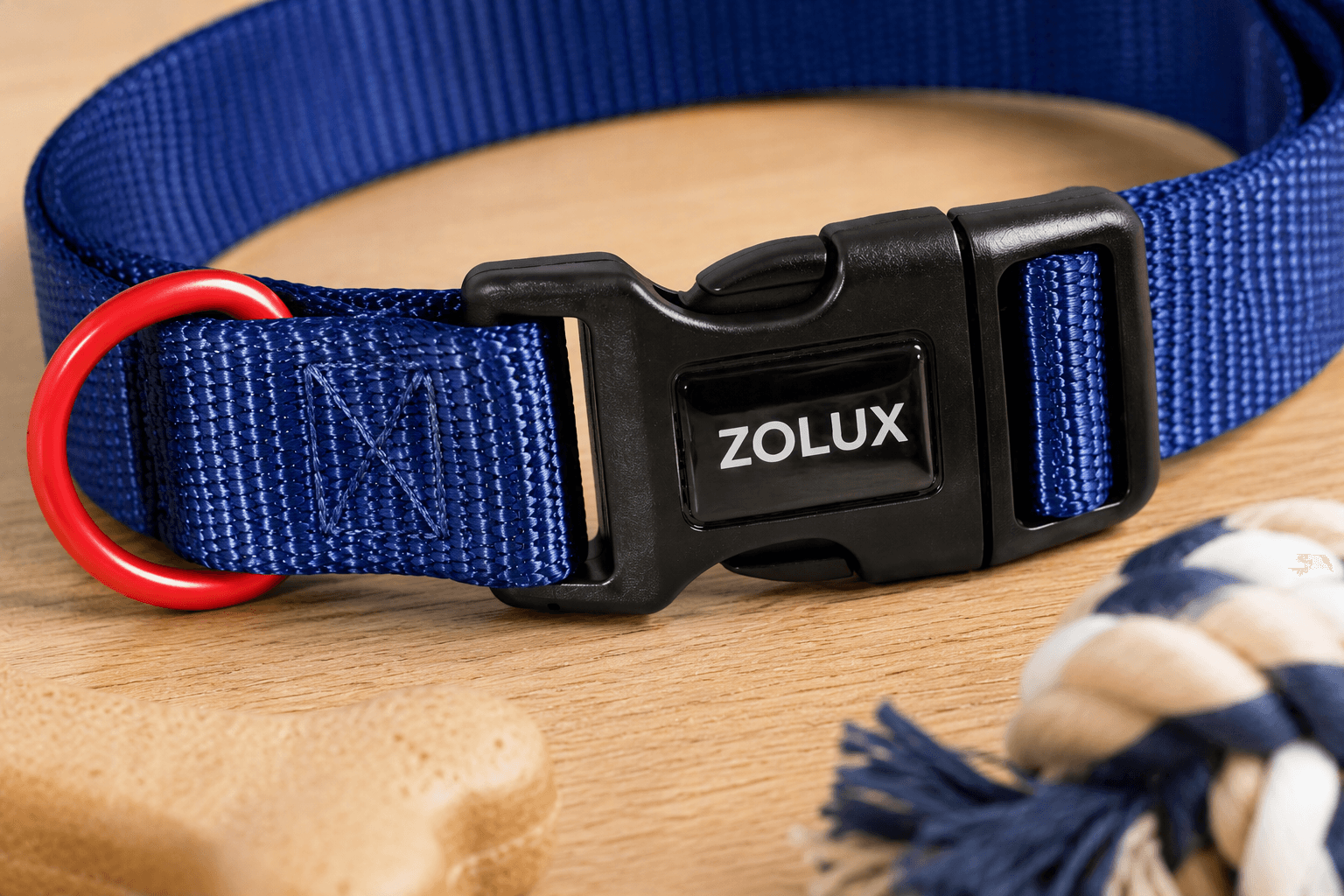 ZOLUX Klassisches Nylon-Hundehalsband, 21–36 cm, 10 mm, marineblau – Bild 5