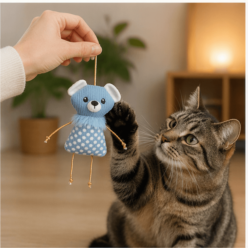 ZOLUX DOTIE Katzenspielzeug-Maus, blau, 10 cm – Bild 4
