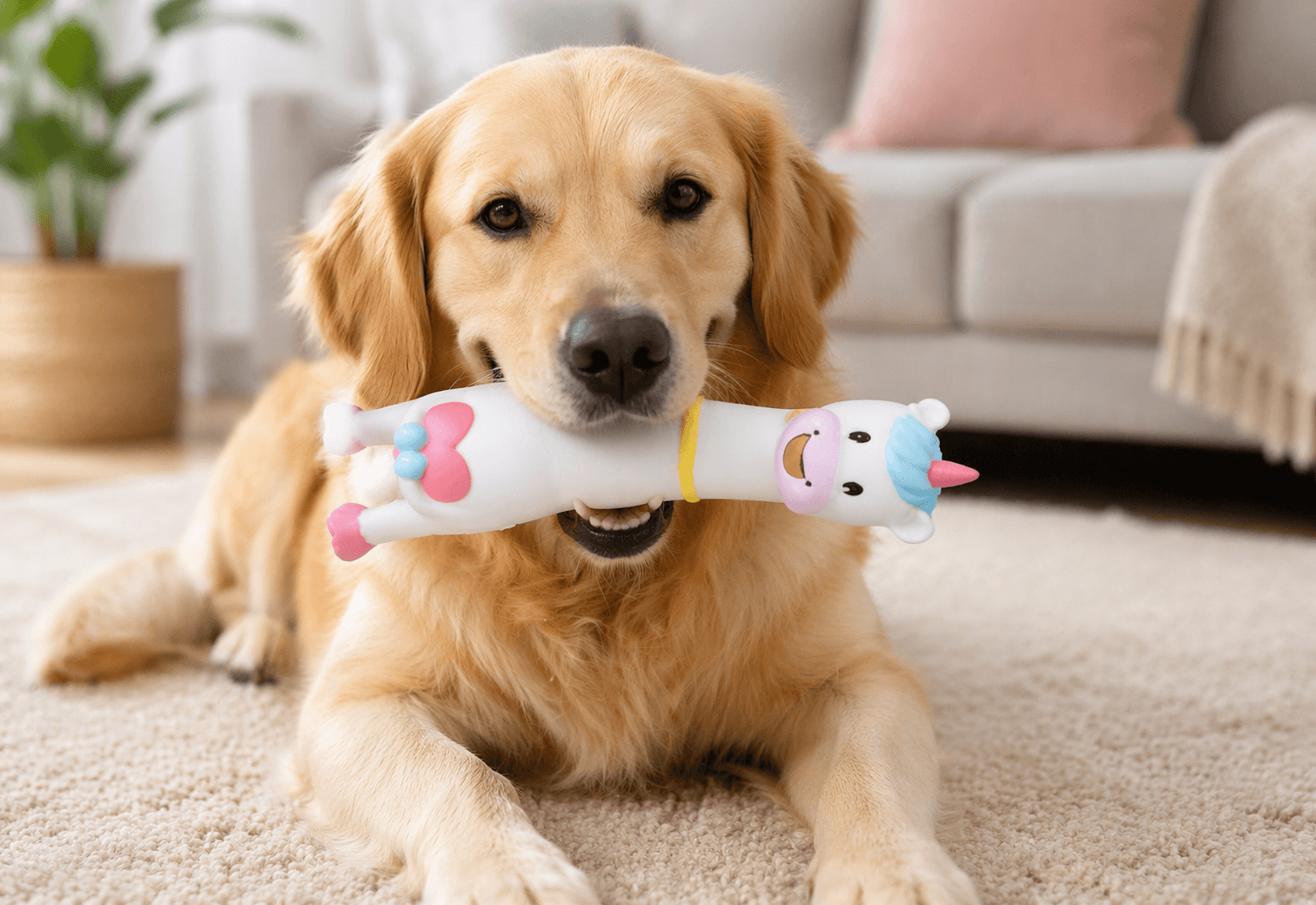 ZOLUX KARTOON Hundespielzeug Einhorn mit Quietscher 32 cm – Bild 7